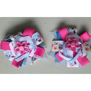 Hair tie pink flower print